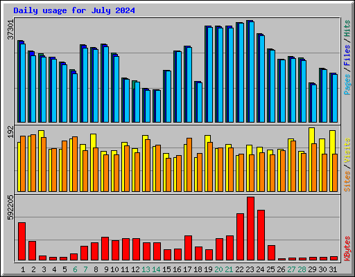 Daily usage for July 2024