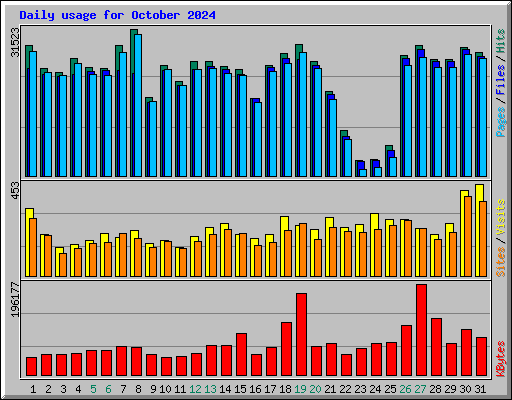 Daily usage for October 2024